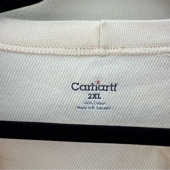 Carhartt Cream Crewneck Sweater Knit Casual 2XL Neutral - Picture 3 of 6